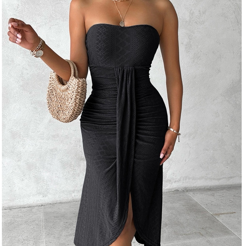 Chicme Black Strapless Dress